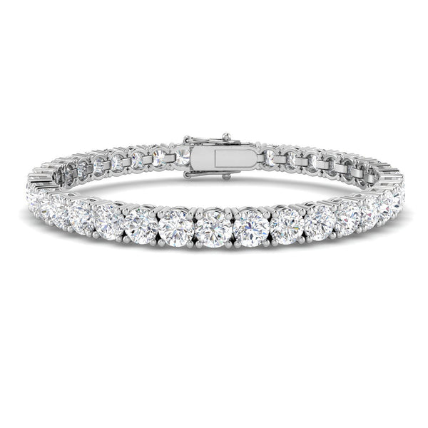 17.5 Carat D-E/VS Lab Grown Round Diamond Tennis Bracelet 18k White Gold Ready To Ship