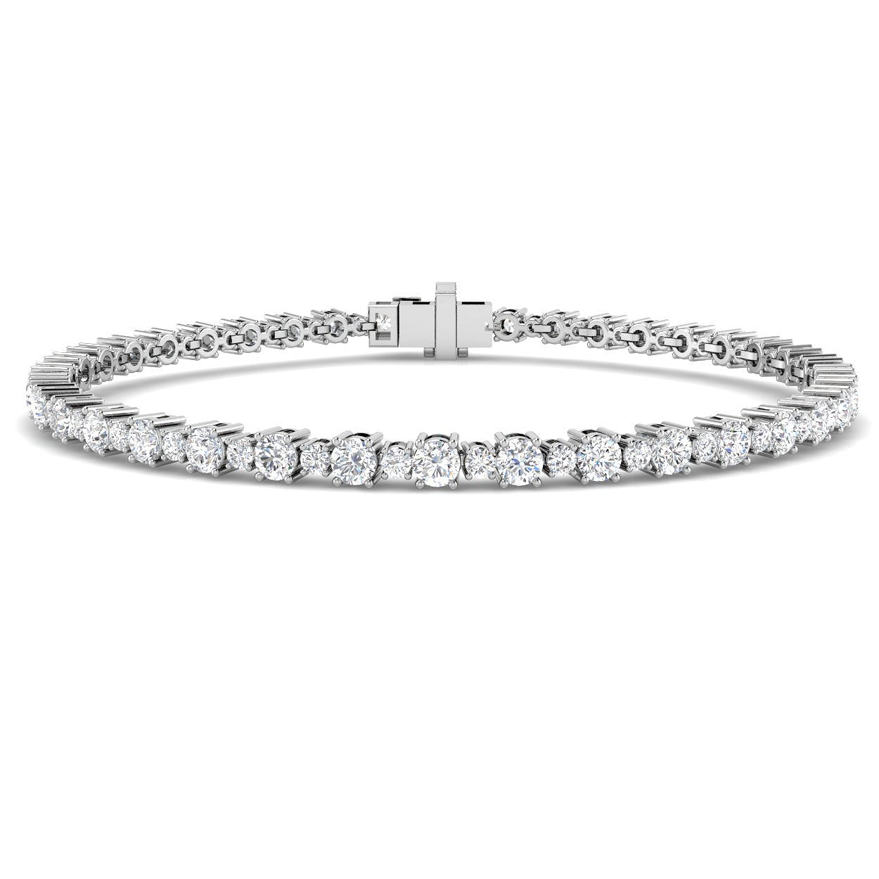 3.30 Carat D-E/VS Lab Grown Diamond Tennis Bracelet 9k White Gold Ready To Ship