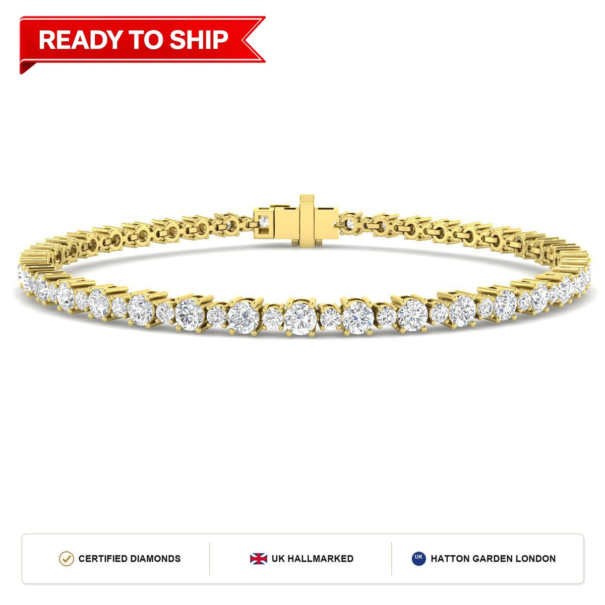 Lab grown diamond tennis bracelet