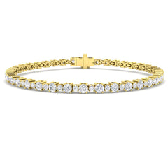 3.30 Carat D-E/VS Lab Grown Diamond Tennis Bracelet 9k Yellow Gold Ready To Ship