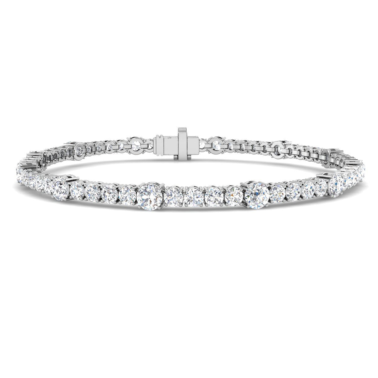 5.4 Carat Lab Grown Round Diamond Tennis Bracelet 9k White Gold Ready To Ship