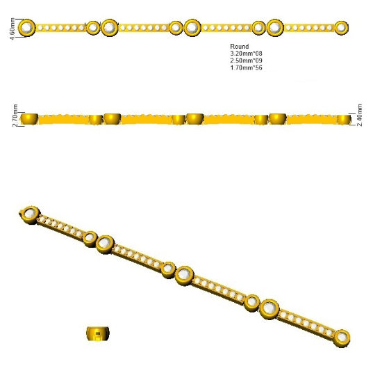 2.5 Carat D-E/VS Lab Grown Round Diamond Everyday Bracelet 9k Yellow Gold Ready To Ship
