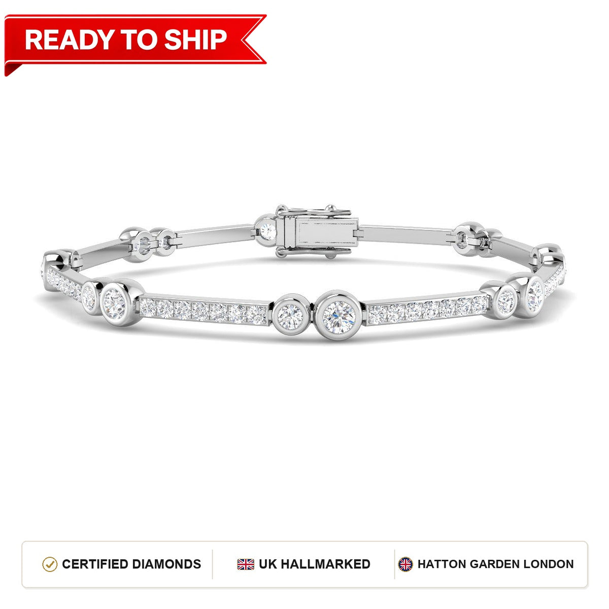Lab grown diamond tennis bracelet