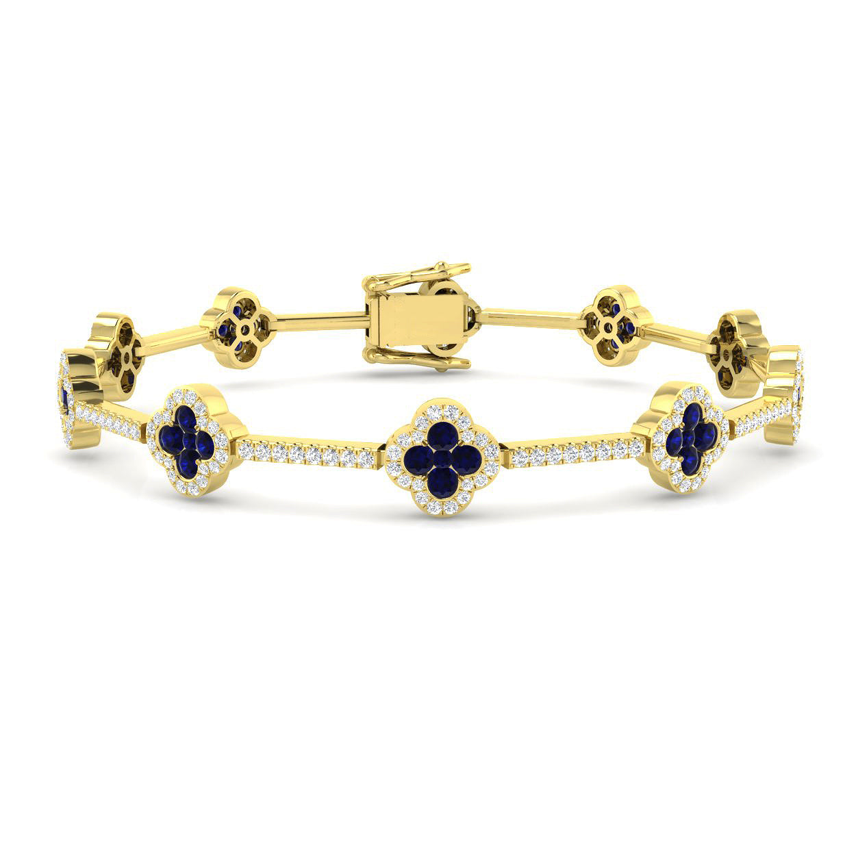3.19ct Natural Diamond Bracelet in 18K Yellow Gold