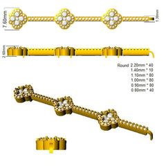 3.20Ct Round Blue Sapphire & Diamond Designer Bracelet 18k Yellow Gold Ready To Ship