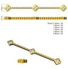 3.09ct Natural Diamond Bracelet in 18K White Gold