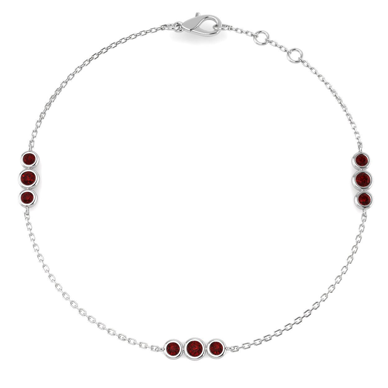 0.50Carat Round Ruby & Diamond Designer Bracelet 9k White Gold Ready To Ship