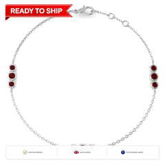 0.50Carat Round Ruby & Diamond Designer Bracelet 9k White Gold