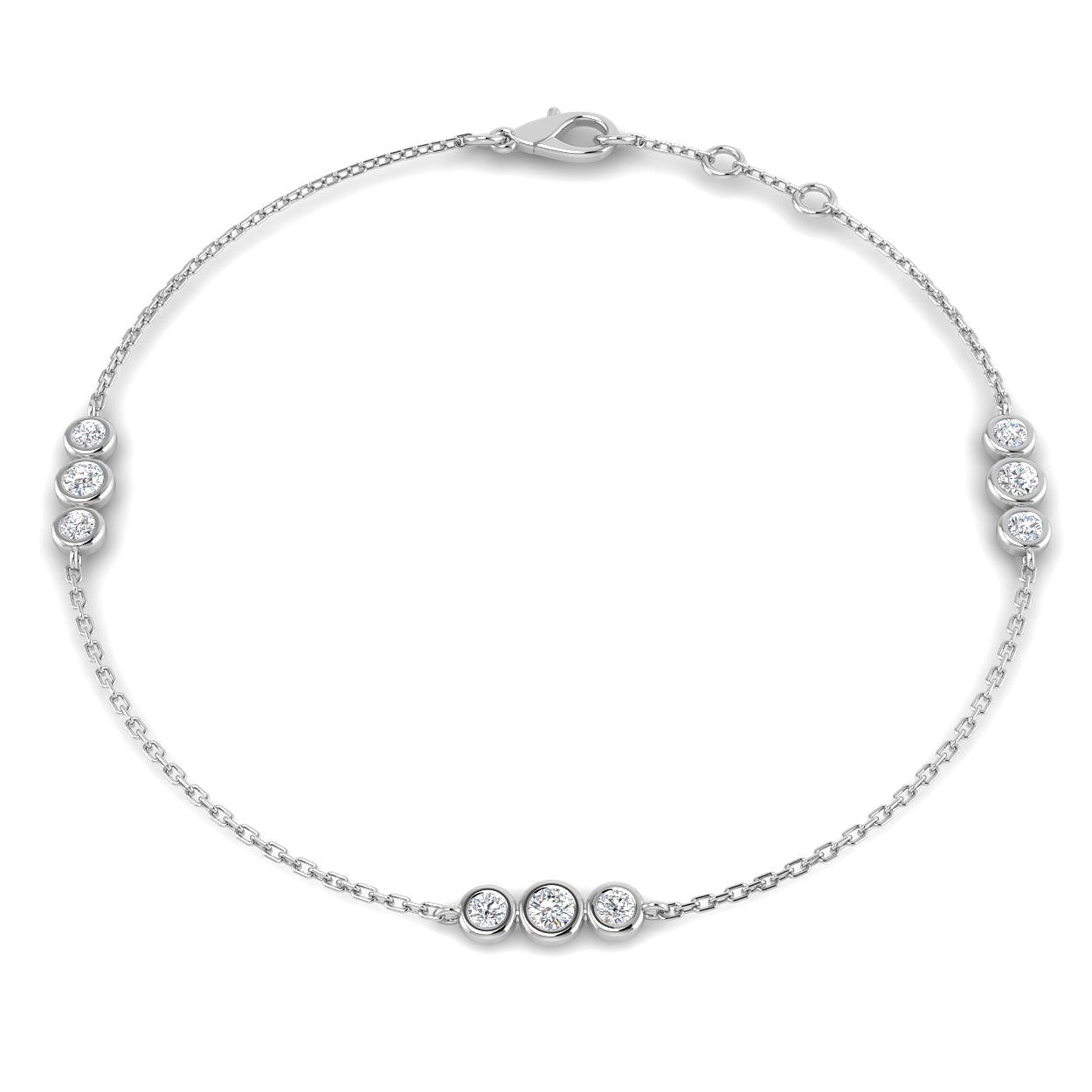 0.40 Ct D-E/VS Lab Grown Diamond Everyday Bracelet 9k White Gold Ready To Ship