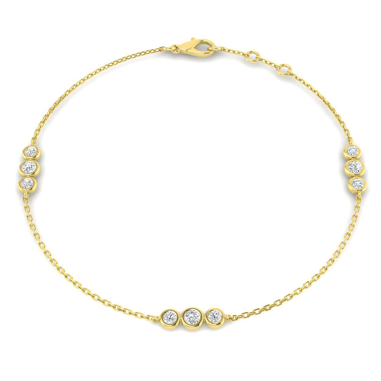 0.40 Ct D-E/VS Lab Grown Diamond Everyday Bracelet 9k Yellow Gold Ready To Ship
