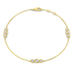 0.40 Ct D-E/VS Lab Grown Diamond Everyday Bracelet 9k Yellow Gold Ready To Ship