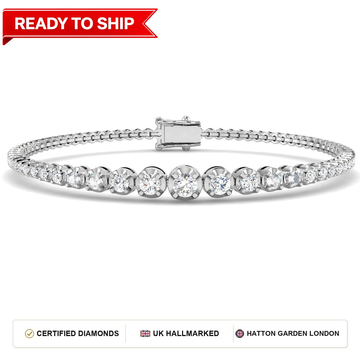 Lab grown diamond tennis bracelet