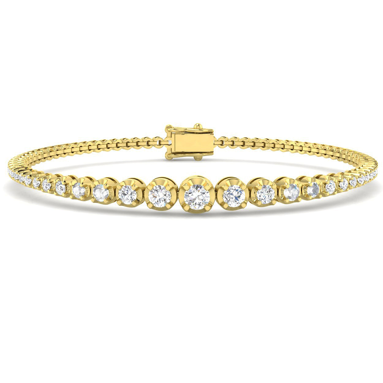 1.8 Carat Lab Grown Round Diamond Tennis Bracelet 9k Yellow Gold Ready To Ship
