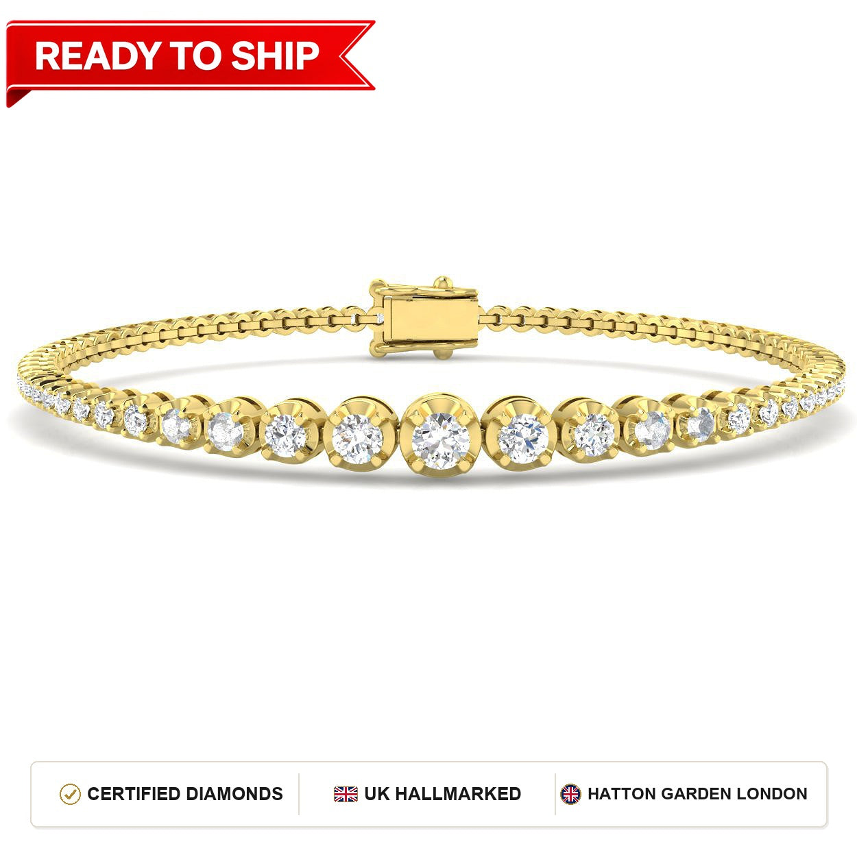 Lab grown diamond tennis bracelet