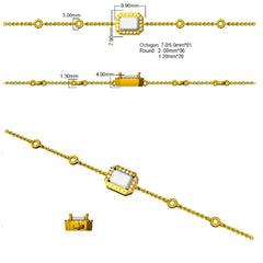 1.80Ct Emerald Blue Sapphire & Diamond Designer Bracelet 18k Yellow Gold Ready To Ship