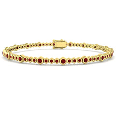 2.00Carat Round Ruby & Diamond Designer Bracelet 9k Yellow Gold Ready To Ship