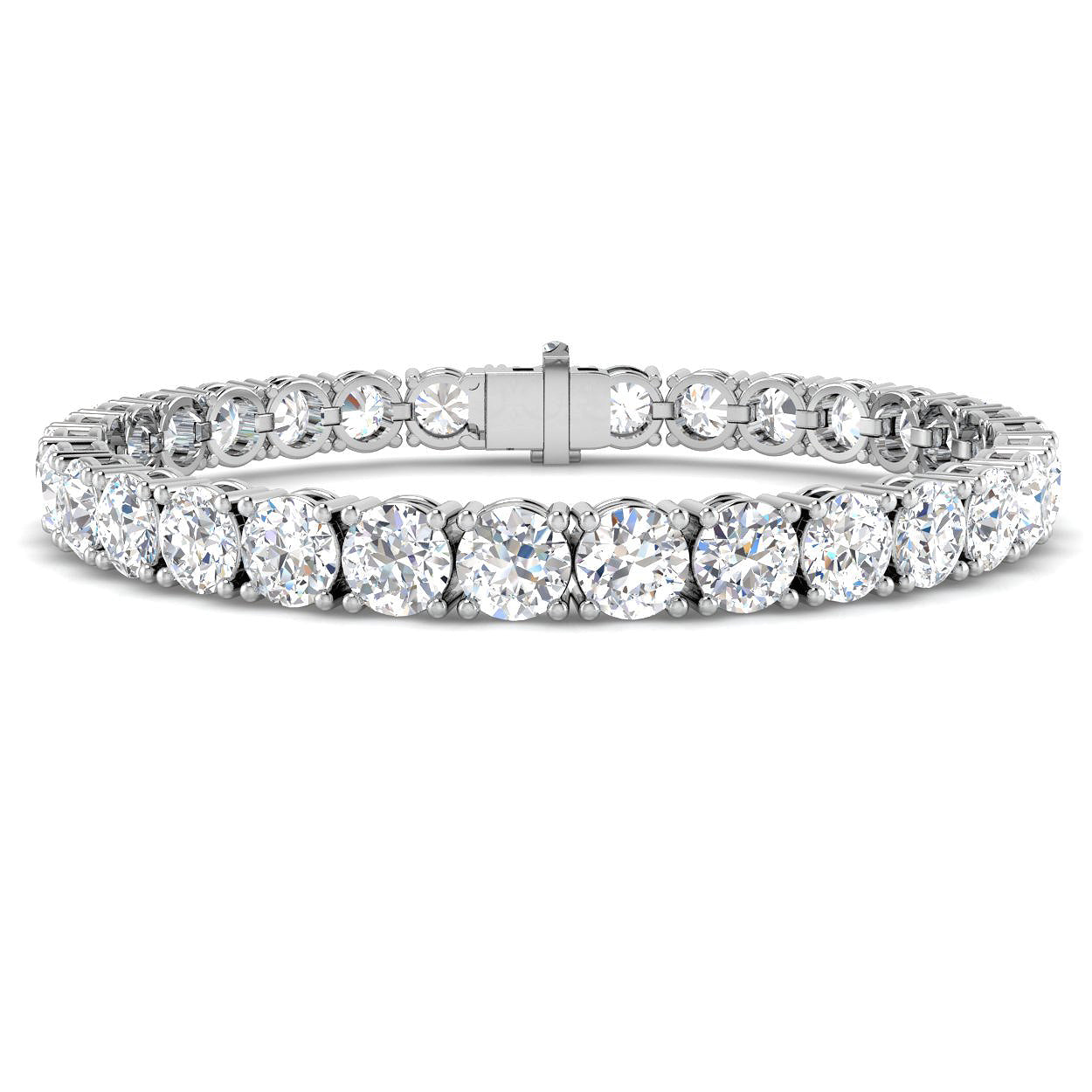 21.5 Carat Lab Grown Round Diamond Tennis Bracelet 9k White Gold Ready To Ship