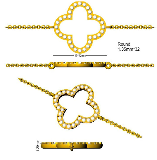 0.40 Ct D-E/VS Lab Grown Diamond Everyday Bracelet 9k Yellow Gold Ready To Ship