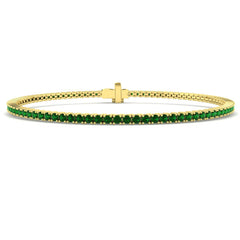 1.70Carat Round Emerald & Diamond Designer Bracelet 9k Yellow Gold Ready To Ship