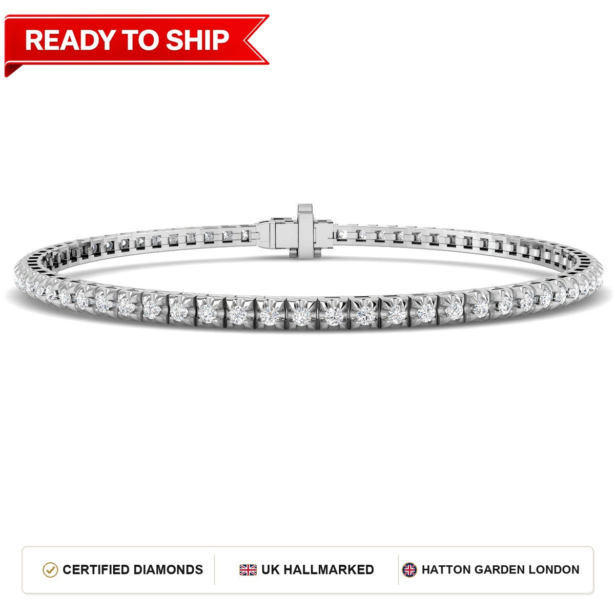 Lab grown diamond tennis bracelet