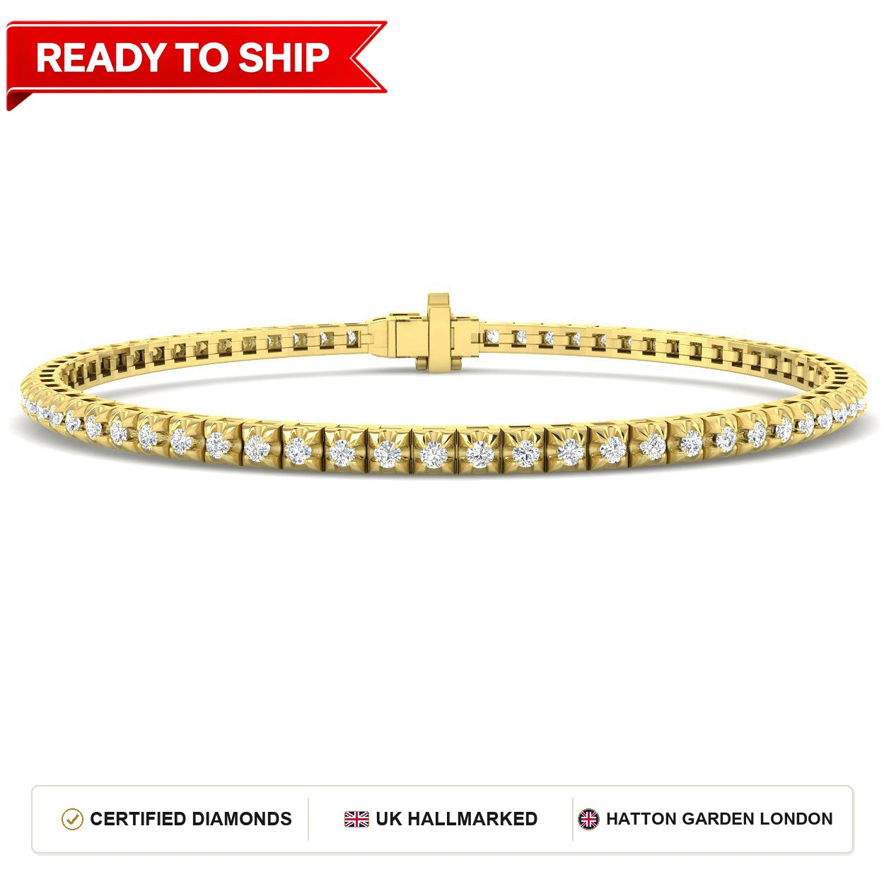 Lab grown diamond tennis bracelet
