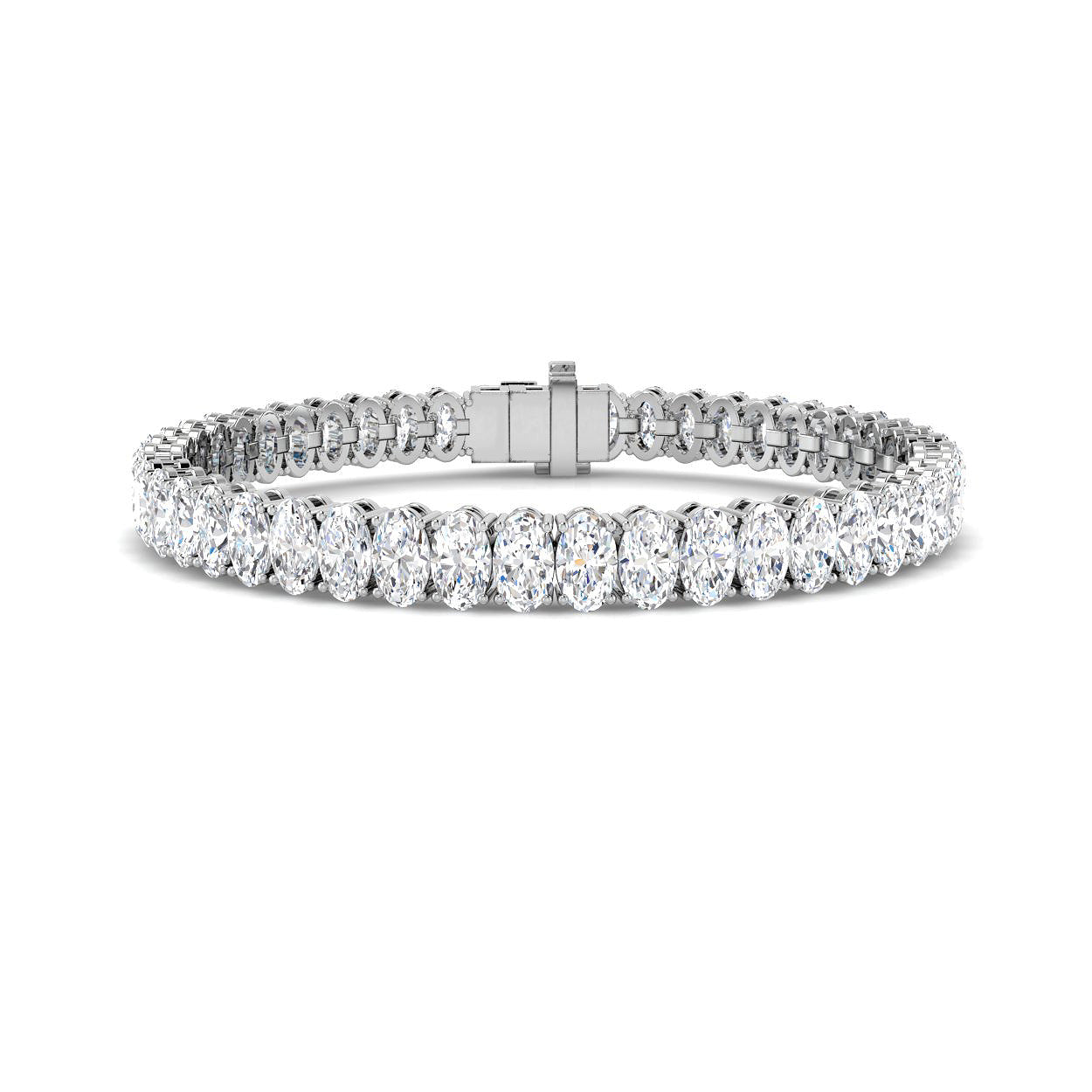 10.2 Carat Lab Grown Oval Diamond Tennis Bracelet 9k White Gold Ready To Ship