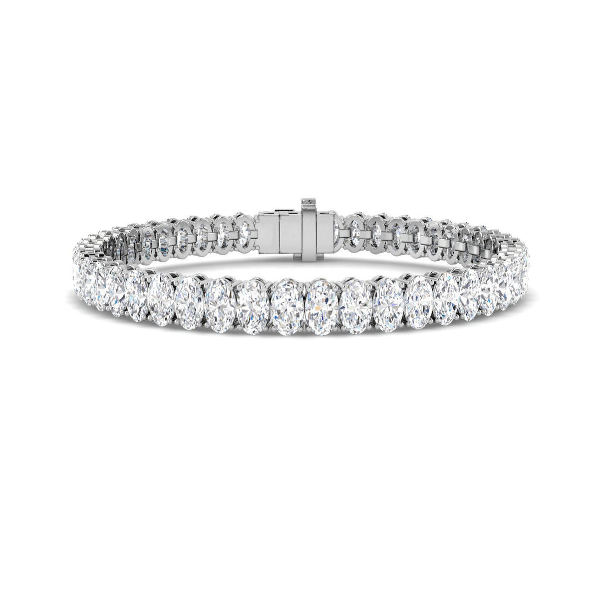 10.2 Carat Lab Grown Oval Diamond Tennis Bracelet 9k White Gold Ready To Ship