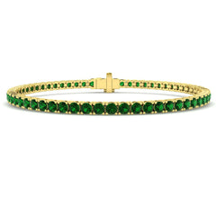 4.50Carat Round Emerald & Diamond Designer Bracelet 9k Yellow Gold Ready To Ship