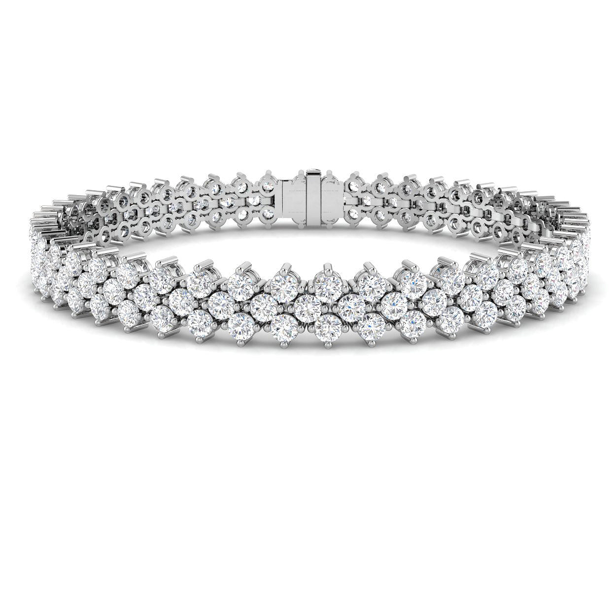 8.3 Carat Lab Grown Round Diamond Tennis Bracelet 9k White Gold Ready To Ship