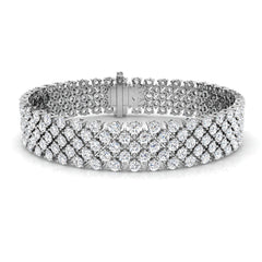15.7 Carat D-E/VS Lab Grown Round Diamond Vintage Bracelet 9k White Gold Ready To Ship