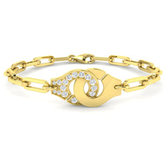 0.5 Carat D-E/VS Lab Grown Round Diamond Everyday Bracelet 9k Yellow Gold ,Ready To Ship