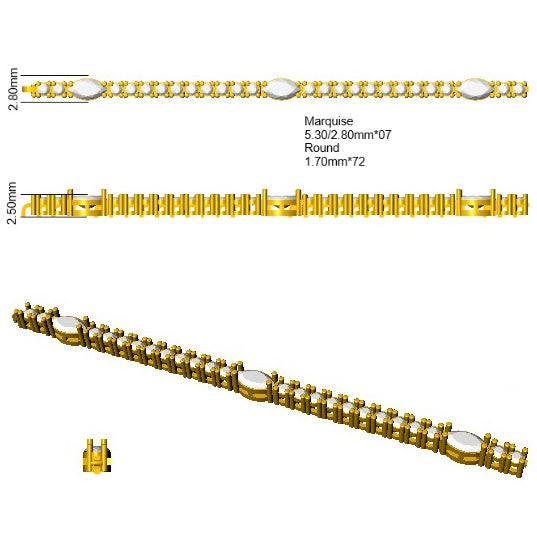 2.60Carat Natural Multi Diamond Tennis Bracelets 18k White Gold Ready To Ship
