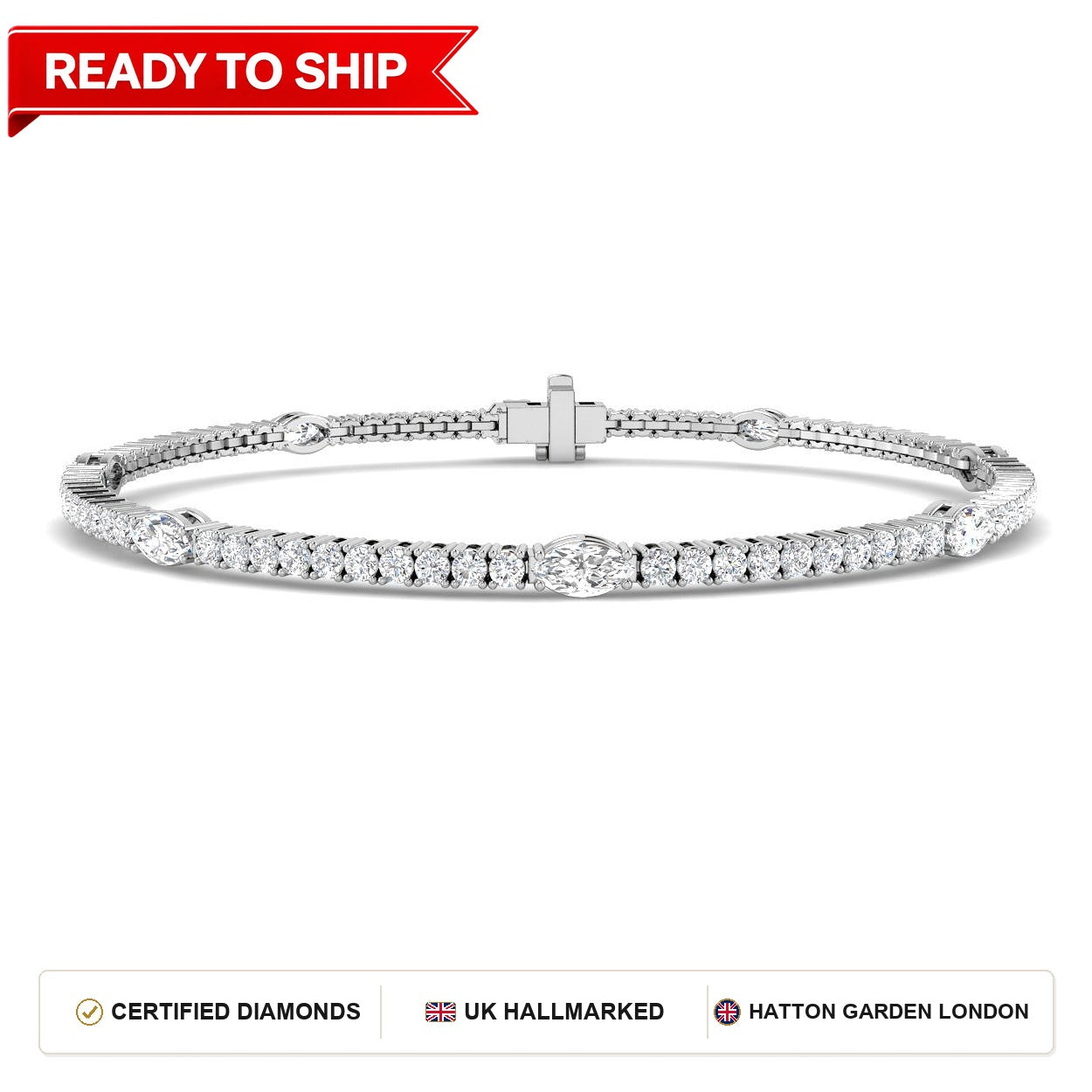 Lab grown diamond tennis bracelet