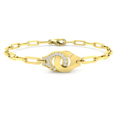 0.2 Carat D-E/VS Lab Grown Round Diamond Everyday Bracelet 9k Yellow Gold Ready To Ship