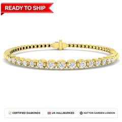 1.1 Carat Lab Grown Round Diamond Tennis Bracelet 9k Yellow Gold Ready To Ship