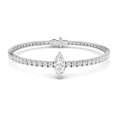 4.8 Carat Lab Grown Marquise Diamond Tennis Bracelet 9k White Gold Ready To Ship
