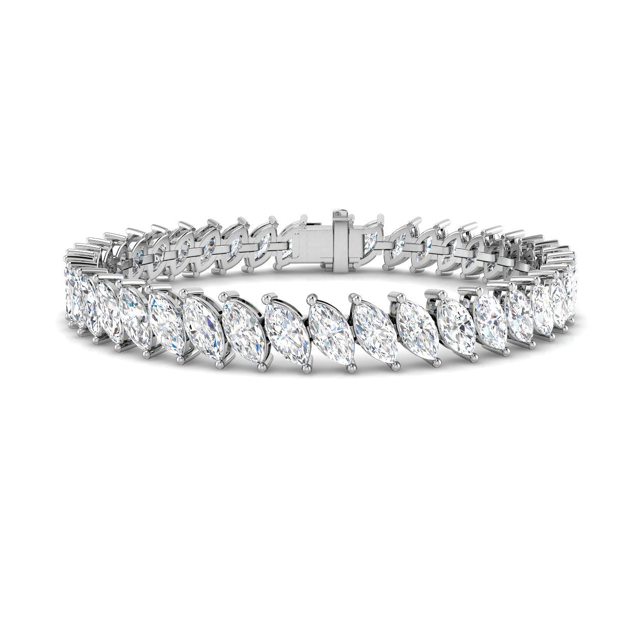 12.09ct Diamond Bracelet in 9K White Gold