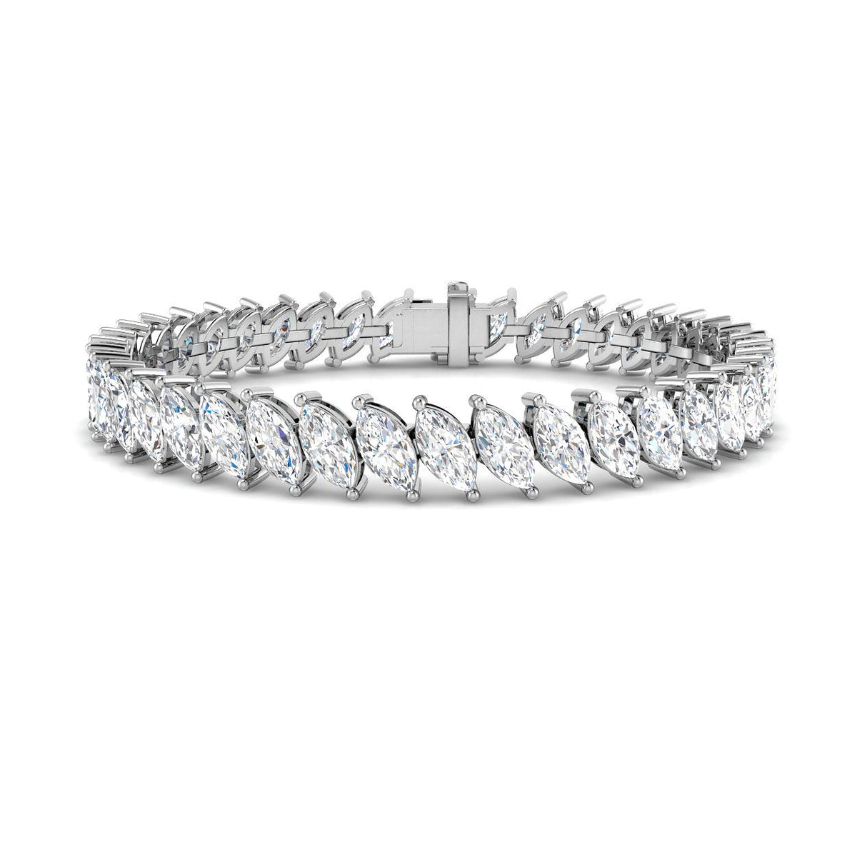 12.09ct Diamond Bracelet in 9K White Gold