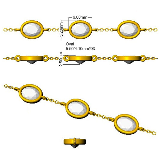 Diamond Bracelet in 9K Yellow Gold