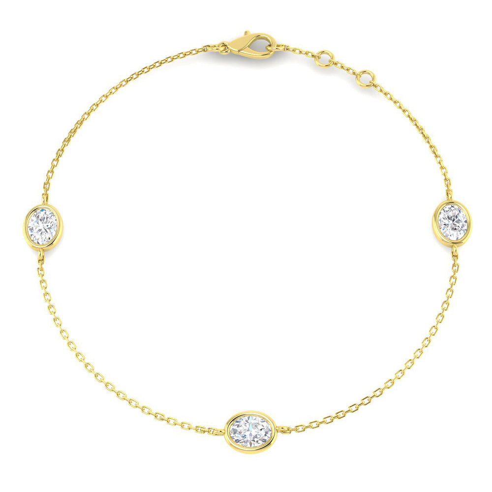 1.12ct Diamond Bracelet in 9K Yellow Gold