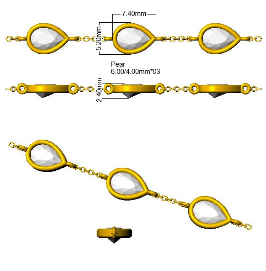 Diamond Bracelet in 9K Yellow Gold