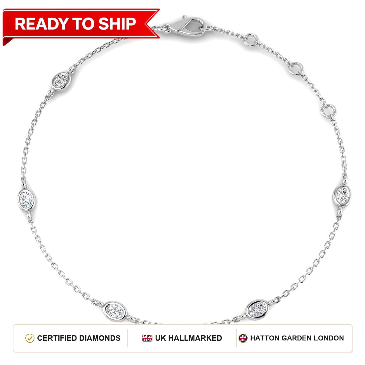 Lab grown diamond tennis bracelet