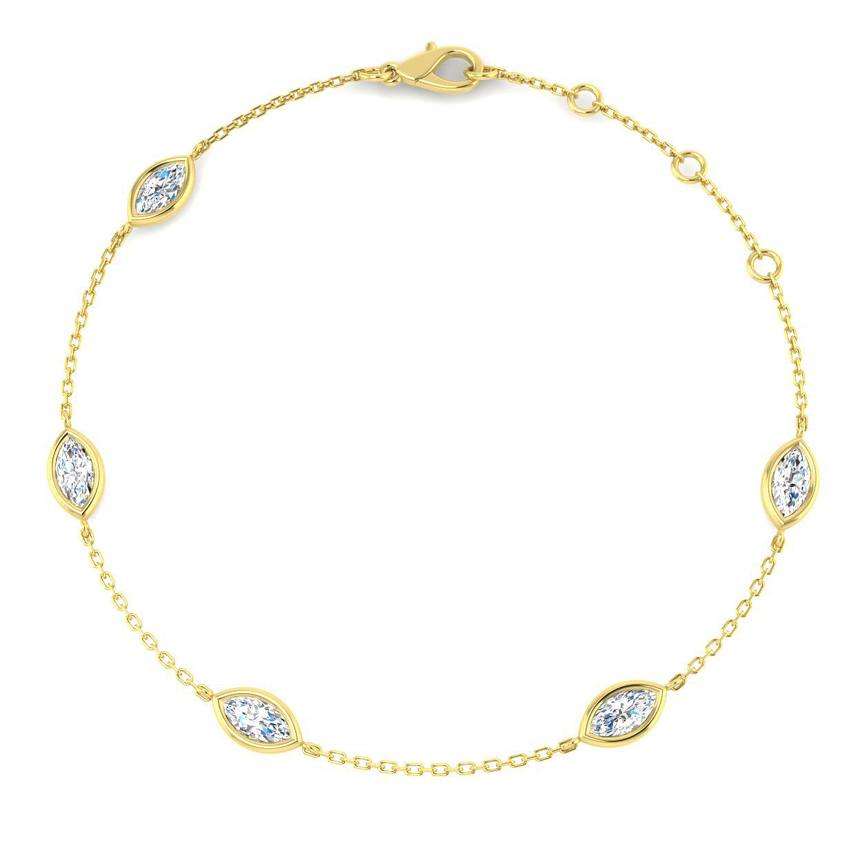 1ct Lab Grown Diamond Bracelet in 9K Yellow Gold