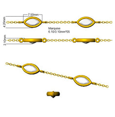 1ct Lab Grown Diamond Bracelet in 9K Yellow Gold