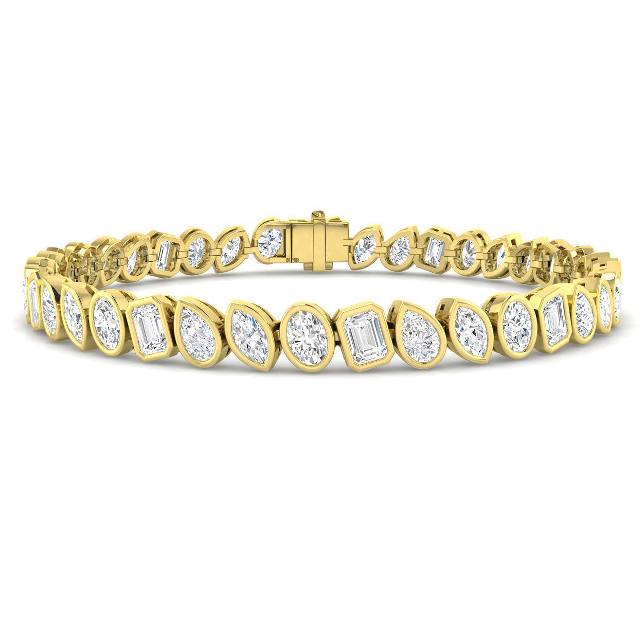 8.5 Carat Lab Grown Marquise Diamond Tennis Bracelet 9k Yellow Gold Ready To Ship