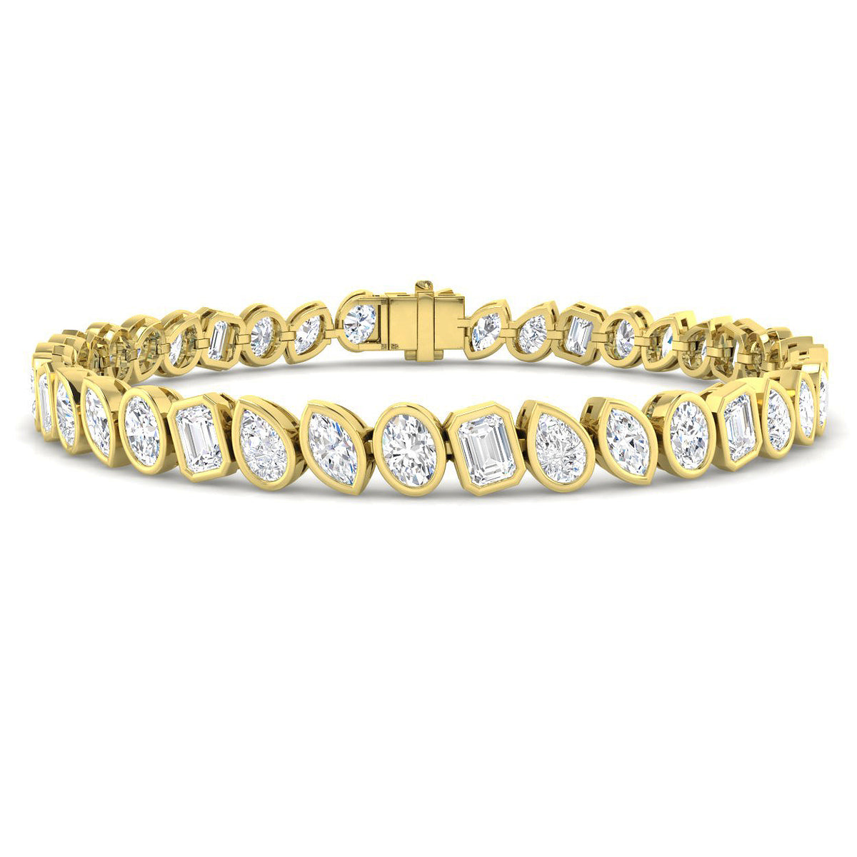 8.5 Carat Lab Grown Marquise Diamond Tennis Bracelet 9k Yellow Gold Ready To Ship
