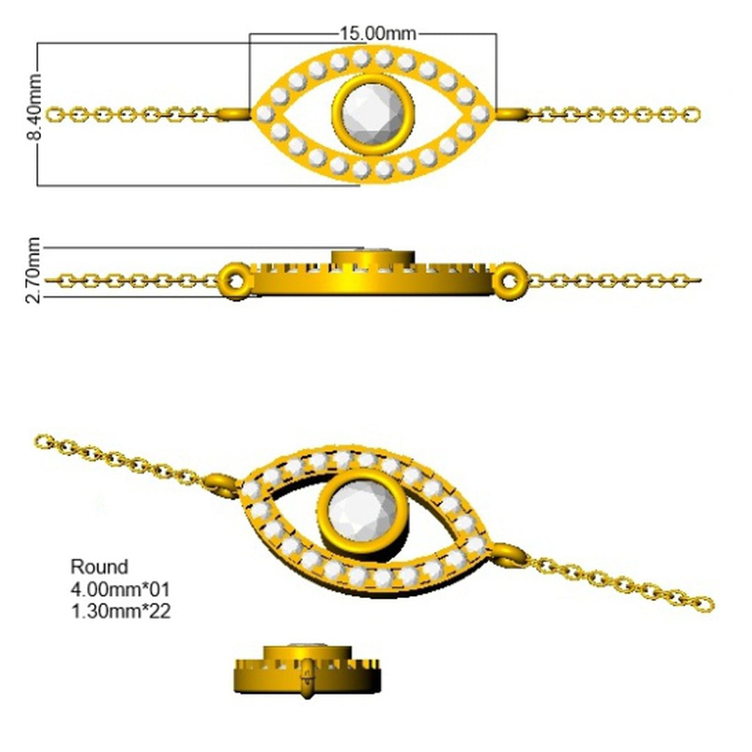 0.60Ct Round Ruby & Diamond Designer Bracelet 9k Yellow Gold Ready To Ship