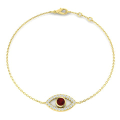 0.60Ct Round Ruby & Diamond Designer Bracelet 9k Yellow Gold Ready To Ship