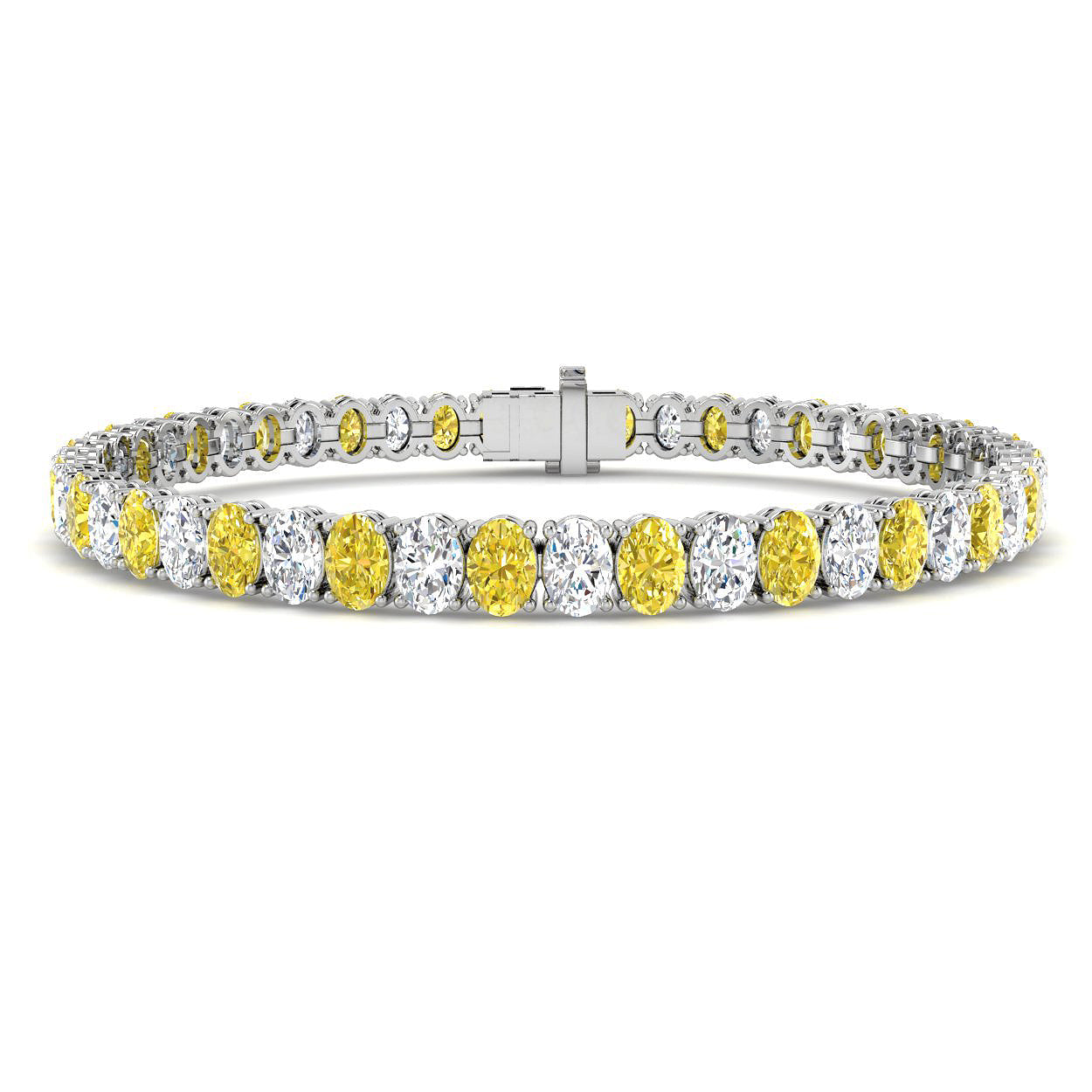 14 Carat Lab Grown Oval Diamond Tennis Bracelet 9k White Gold Ready To Ship