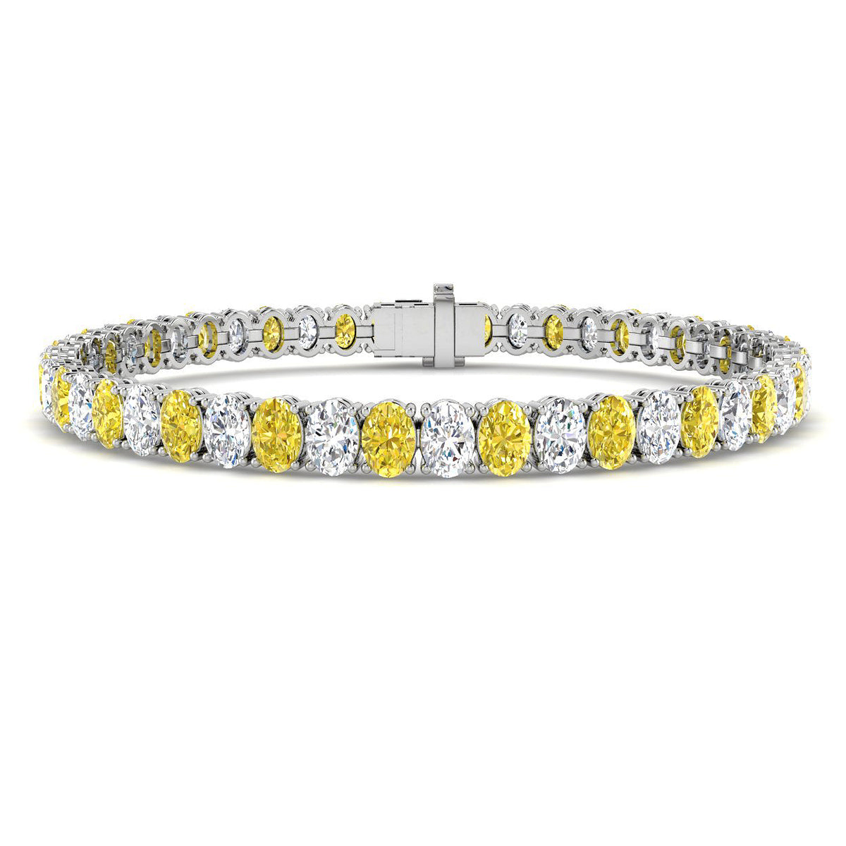 14 Carat Lab Grown Oval Diamond Tennis Bracelet 9k White Gold Ready To Ship